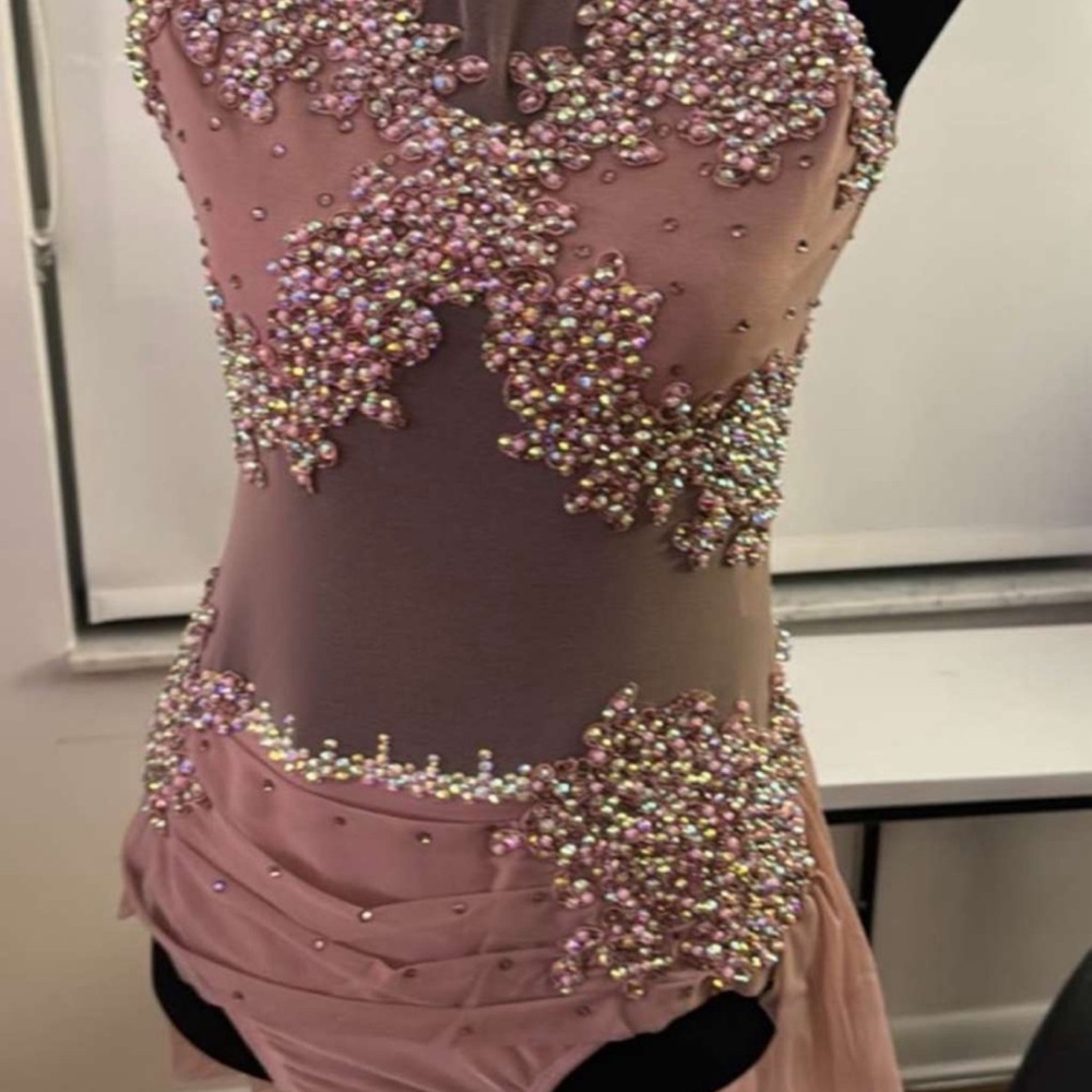 Elegant Pink Beaded Dress